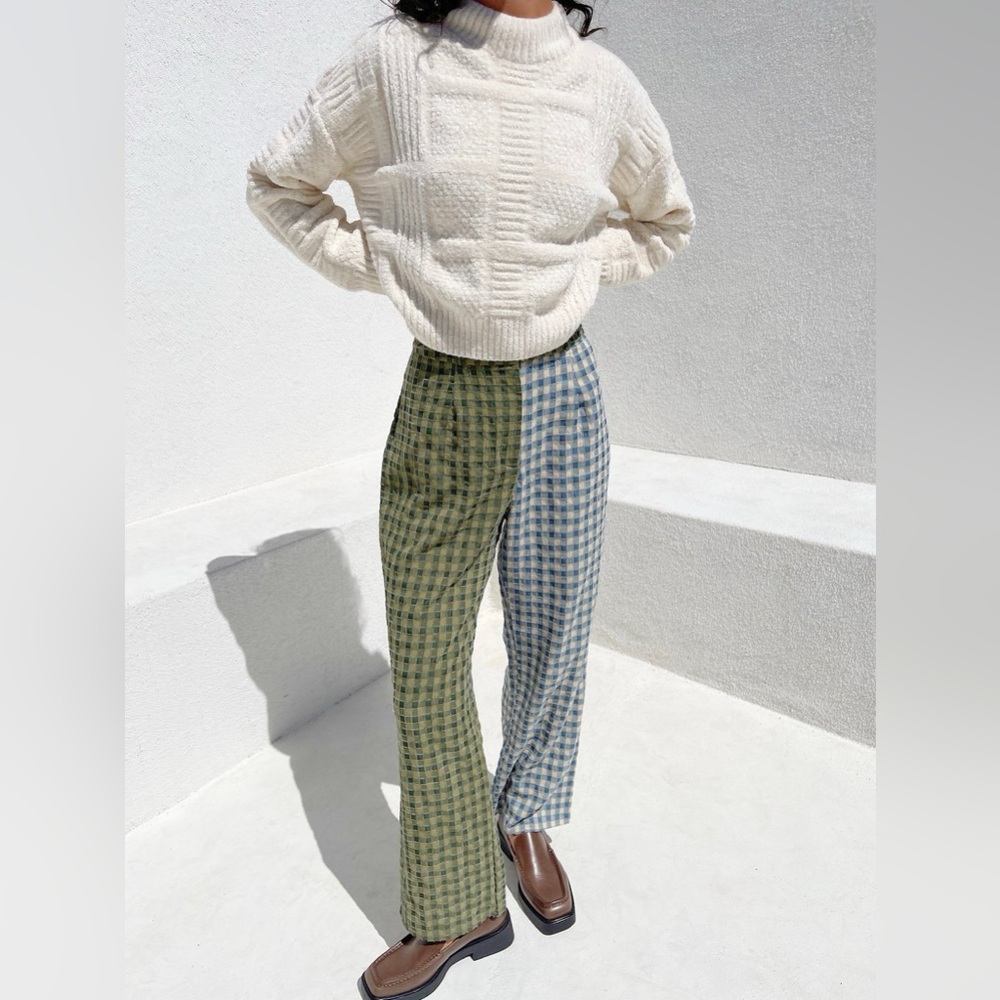 ✨LISA SAYS GAH✨Diane Trousers Blue/Green Gingham